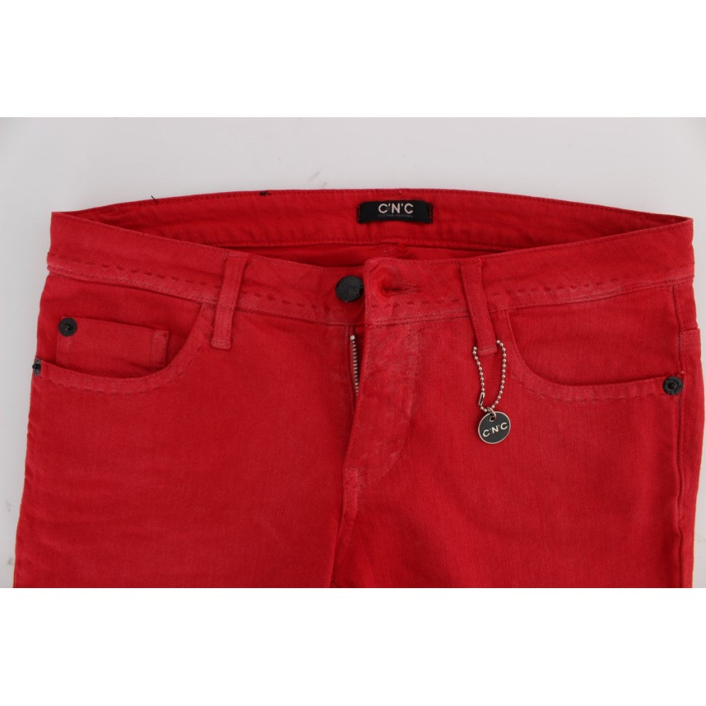 Costume National Schicke rote Slim Fit Jeans