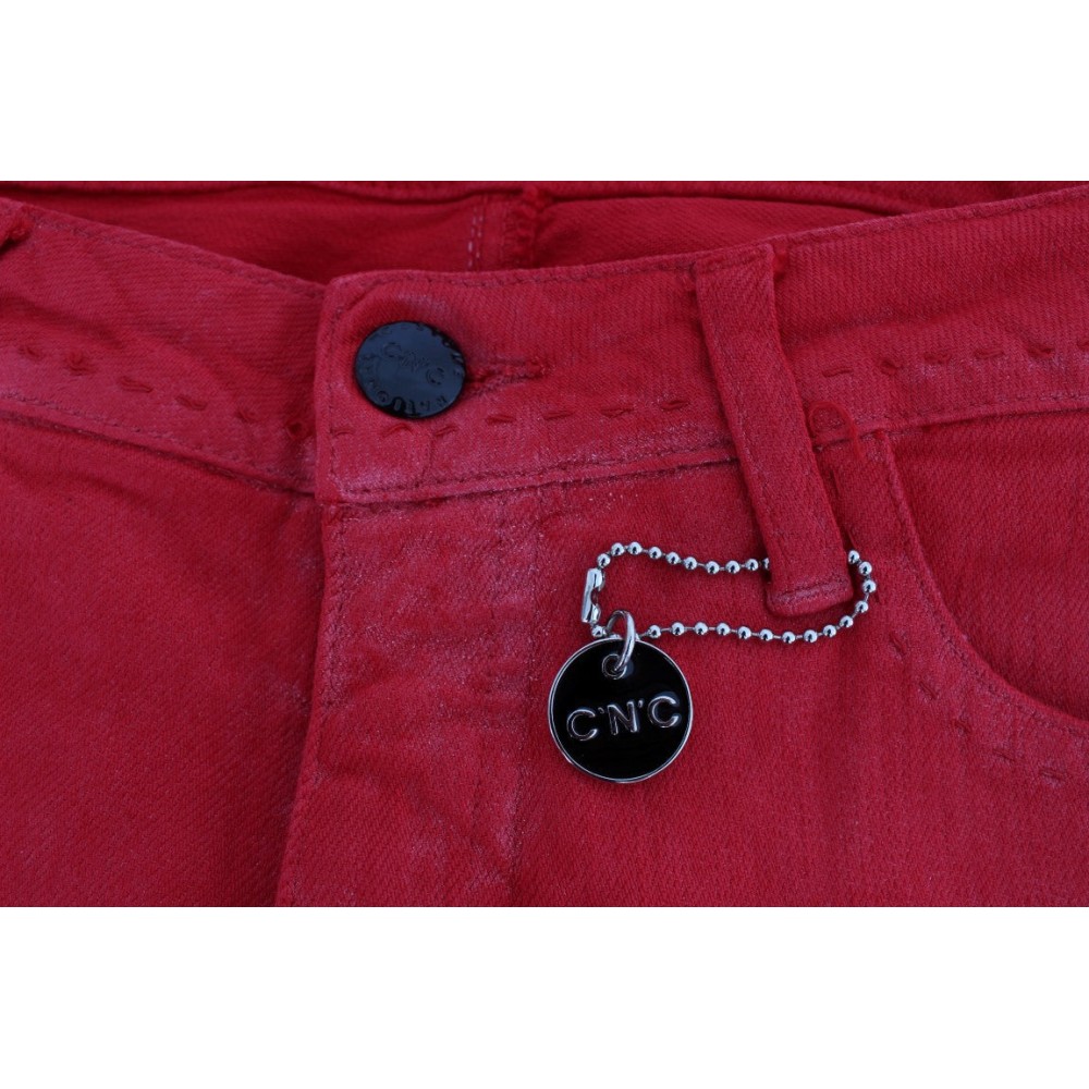 Costume National Schicke rote Slim Fit Jeans