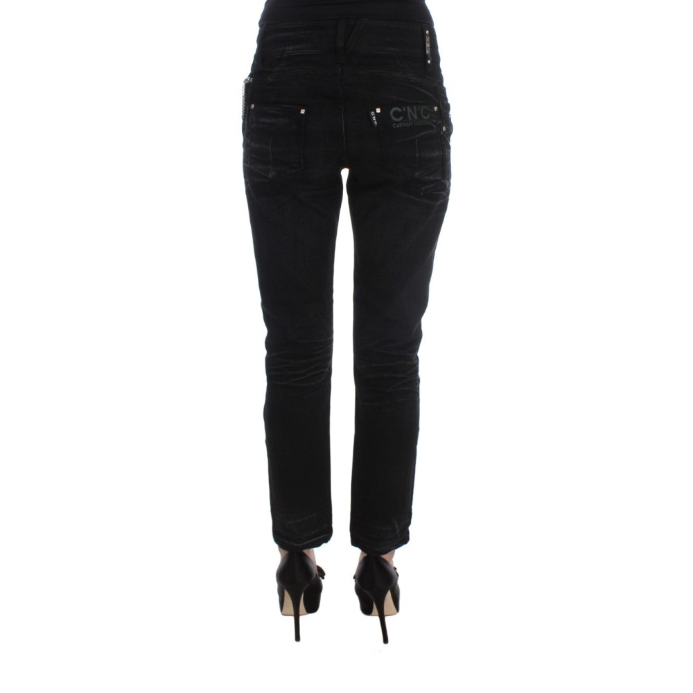 Costume National Elegante schwarze Slouchy Fit Jeans für Trendsetter