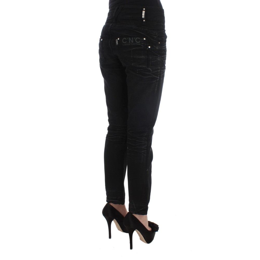 Costume National Elegante schwarze Slouchy Fit Jeans für Trendsetter