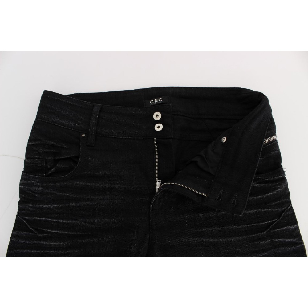 Costume National Elegante schwarze Slouchy Fit Jeans für Trendsetter