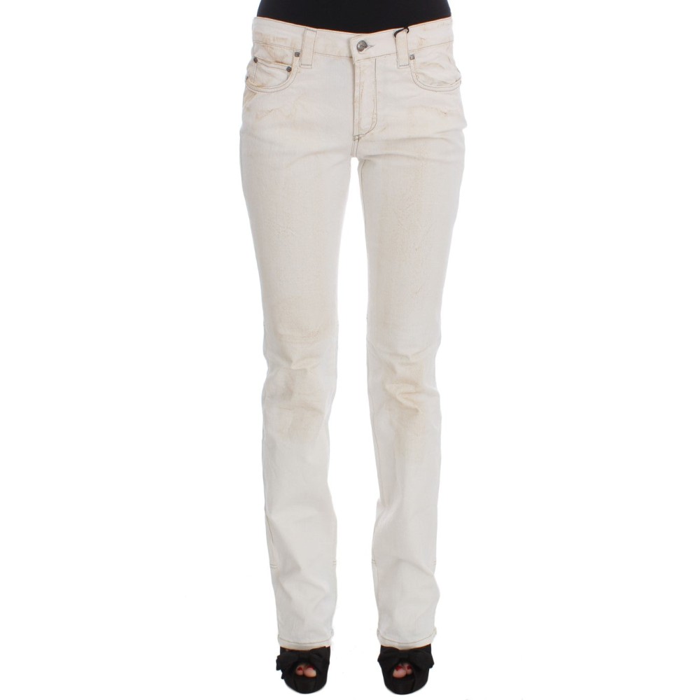 Costume National Schicke weiße Slim Fit Designer Jeans