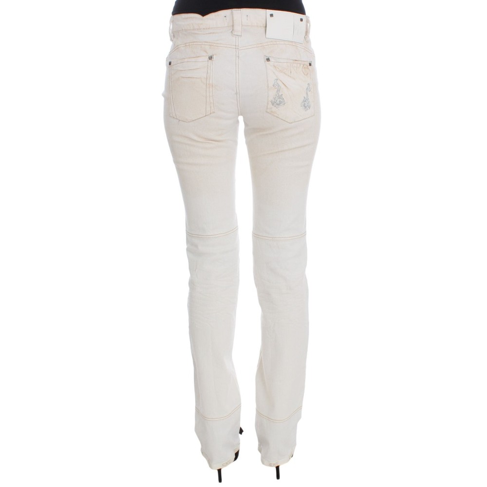 Costume National Schicke weiße Slim Fit Designer Jeans