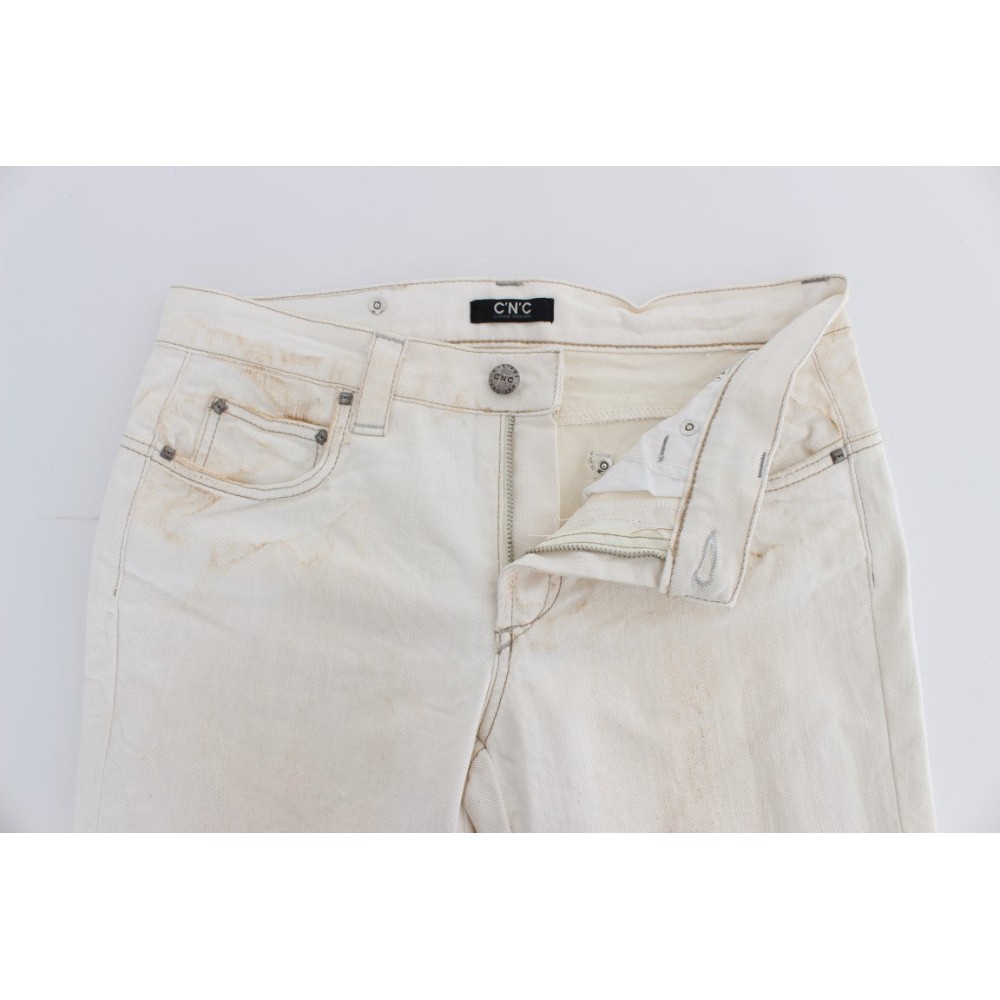 Costume National Schicke weiße Slim Fit Designer Jeans