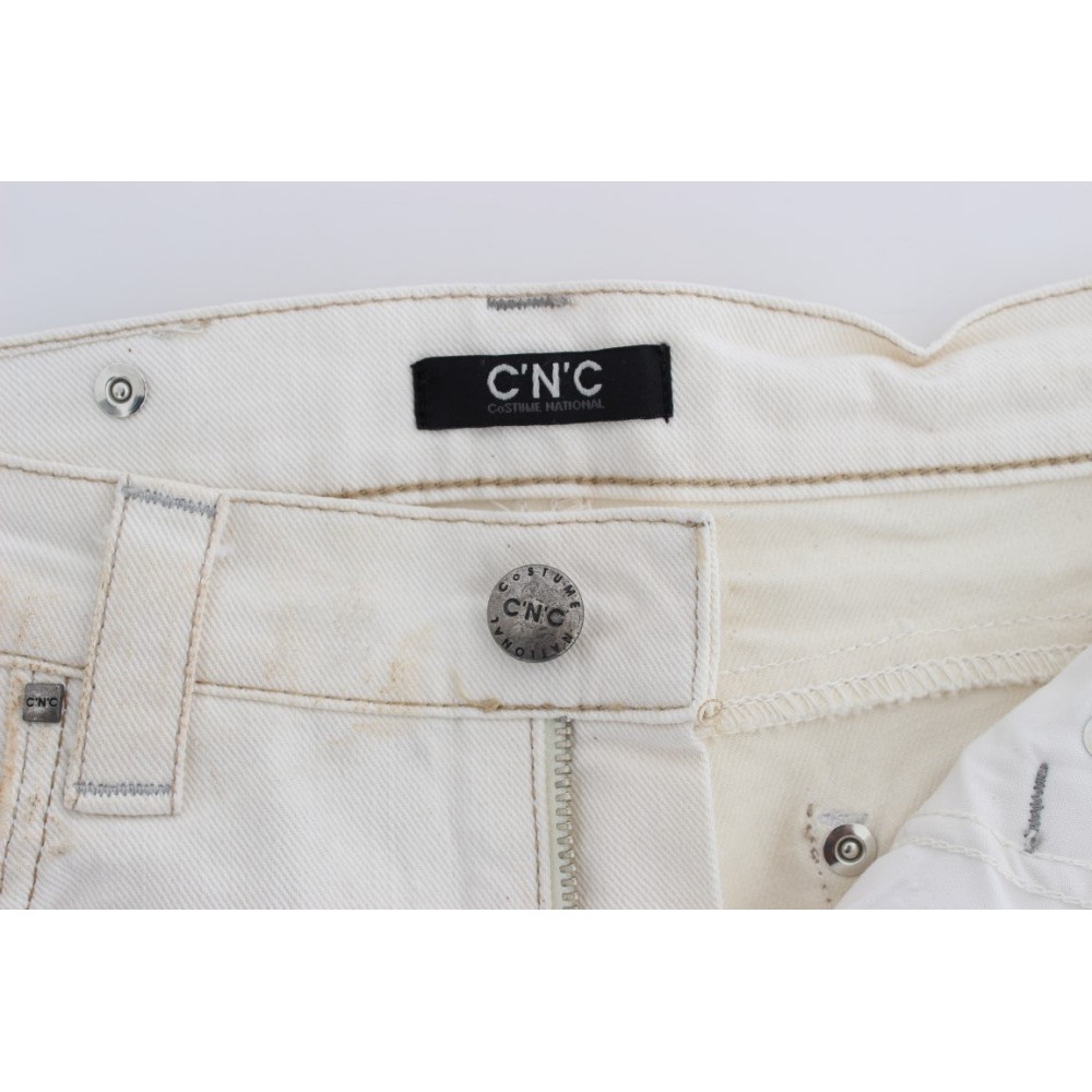 Costume National Schicke weiße Slim Fit Designer Jeans