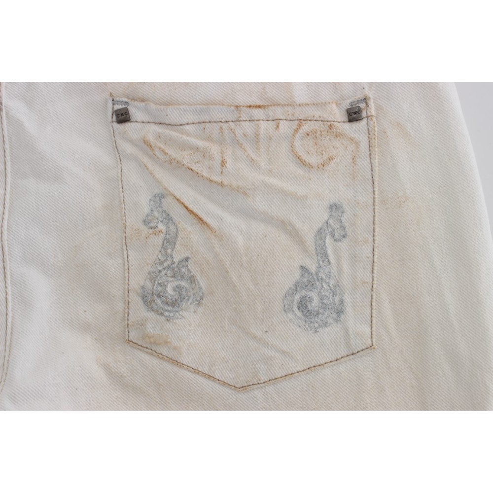 Costume National Schicke weiße Slim Fit Designer Jeans