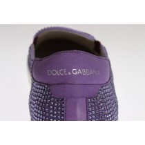 Dolce & Gabbana Elegante lila Strass Fashion Sneakers
