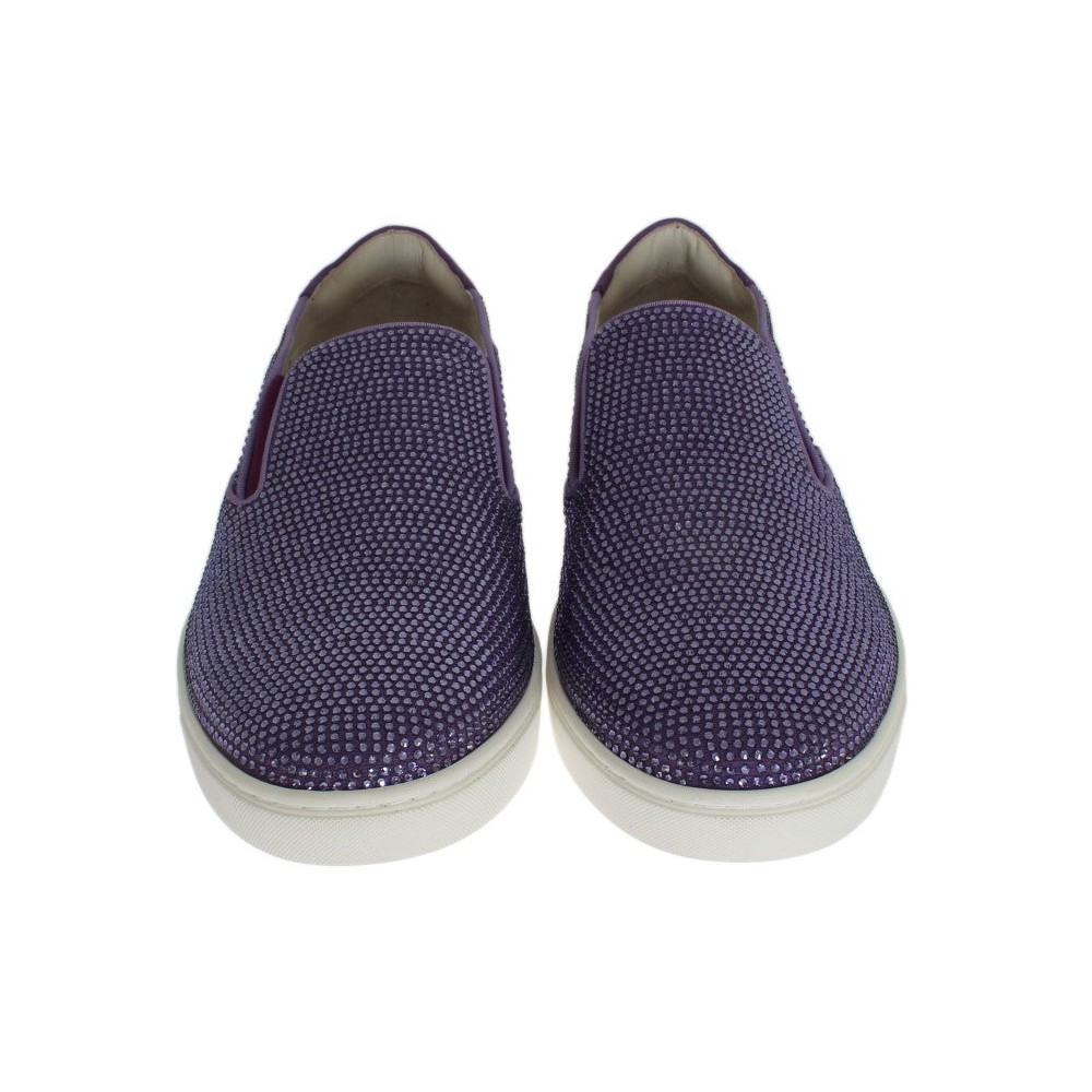 Dolce & Gabbana Elegante lila Strass Fashion Sneakers