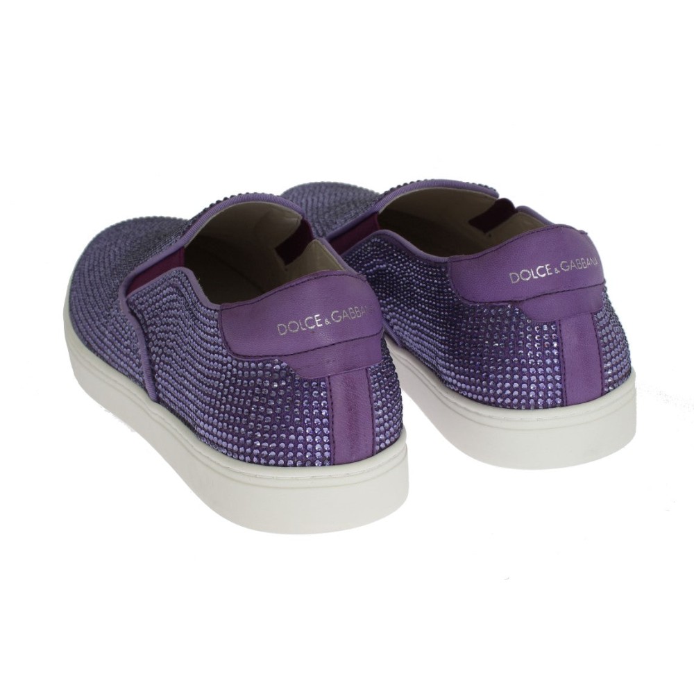 Dolce & Gabbana Elegante lila Strass Fashion Sneakers