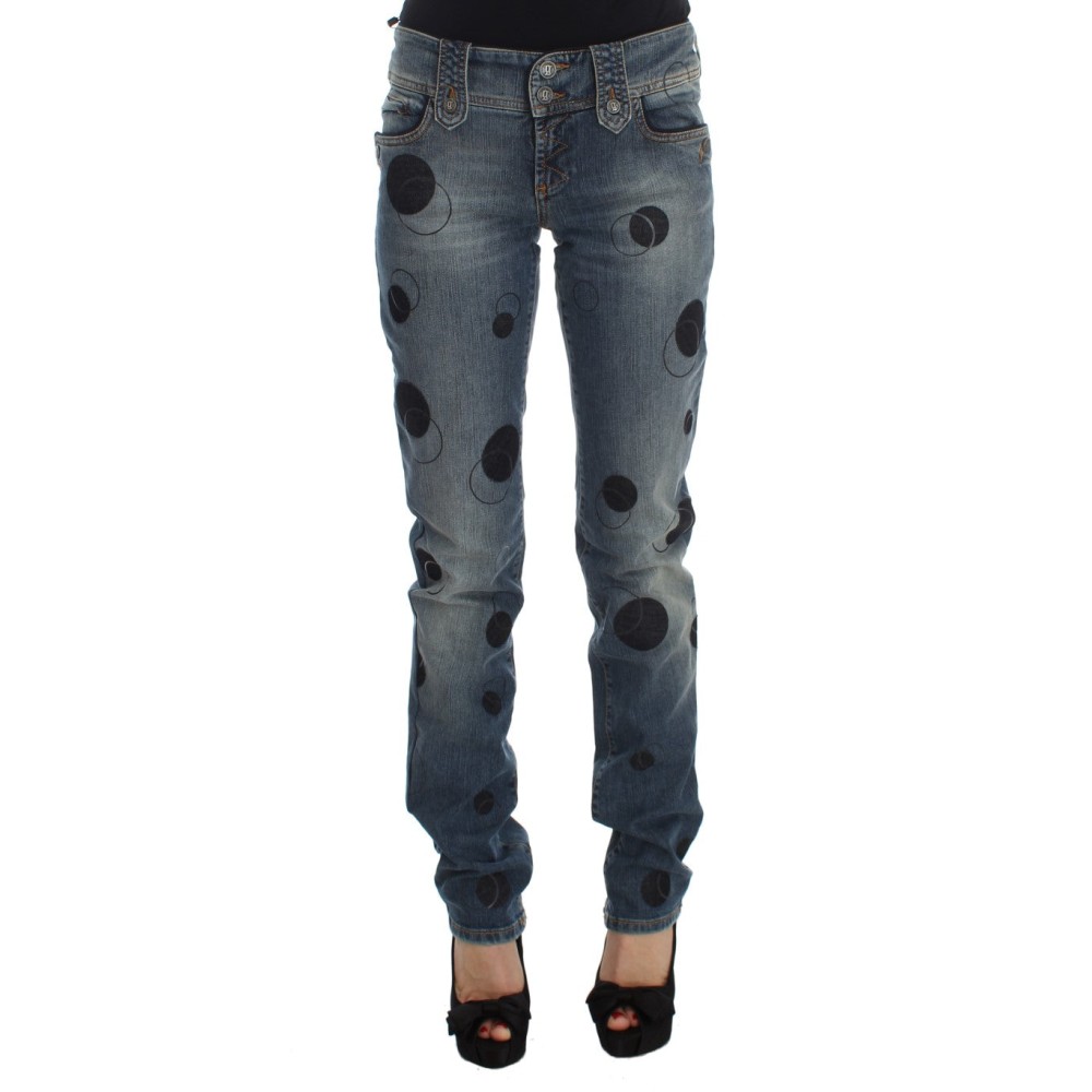 John Galliano Schicke Slim Fit Bootcut Jeans in blauer Waschung