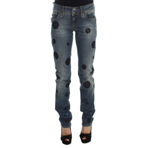 John Galliano Schicke Slim Fit Bootcut Jeans in blauer Waschung