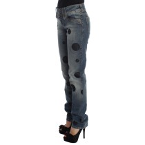 John Galliano Schicke Slim Fit Bootcut Jeans in blauer Waschung
