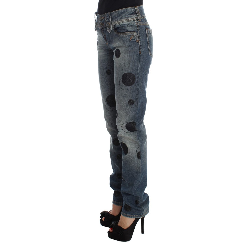 John Galliano Schicke Slim Fit Bootcut Jeans in blauer Waschung