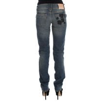 John Galliano Schicke Slim Fit Bootcut Jeans in blauer Waschung