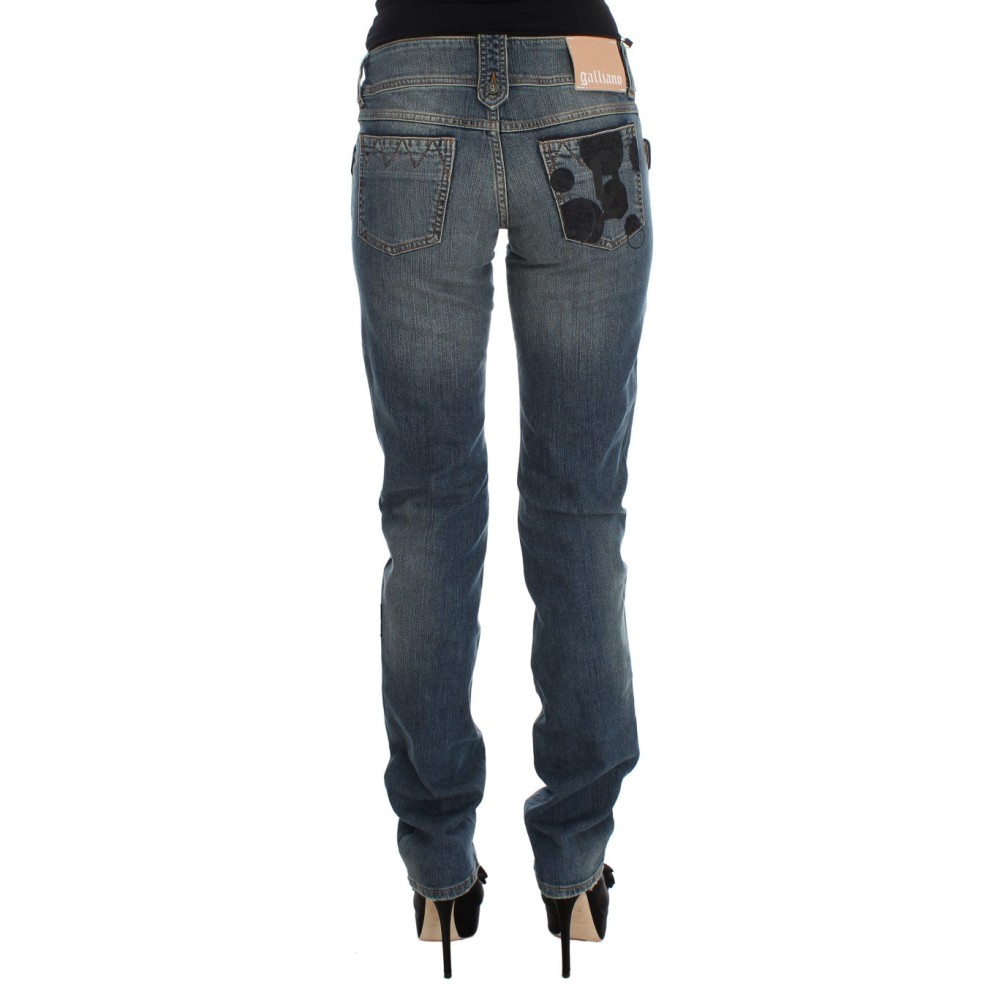 John Galliano Schicke Slim Fit Bootcut Jeans in blauer Waschung
