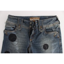 John Galliano Schicke Slim Fit Bootcut Jeans in blauer Waschung