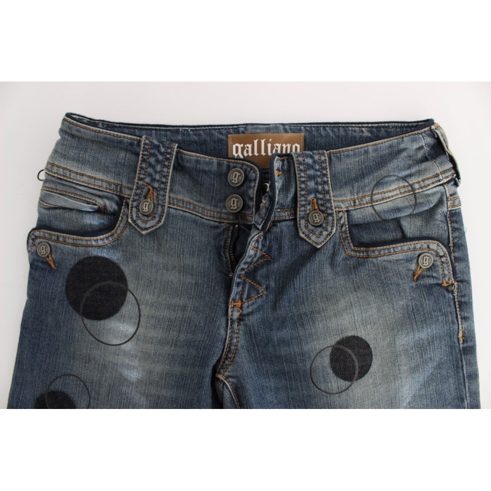 John Galliano Schicke Slim Fit Bootcut Jeans in blauer Waschung