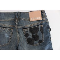 John Galliano Schicke Slim Fit Bootcut Jeans in blauer Waschung