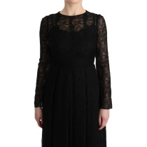 Dolce & Gabbana Elegantes Schwarzes Etuikleid mit langen Ärmeln