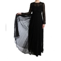 Dolce & Gabbana Elegantes Schwarzes Etuikleid mit langen Ärmeln