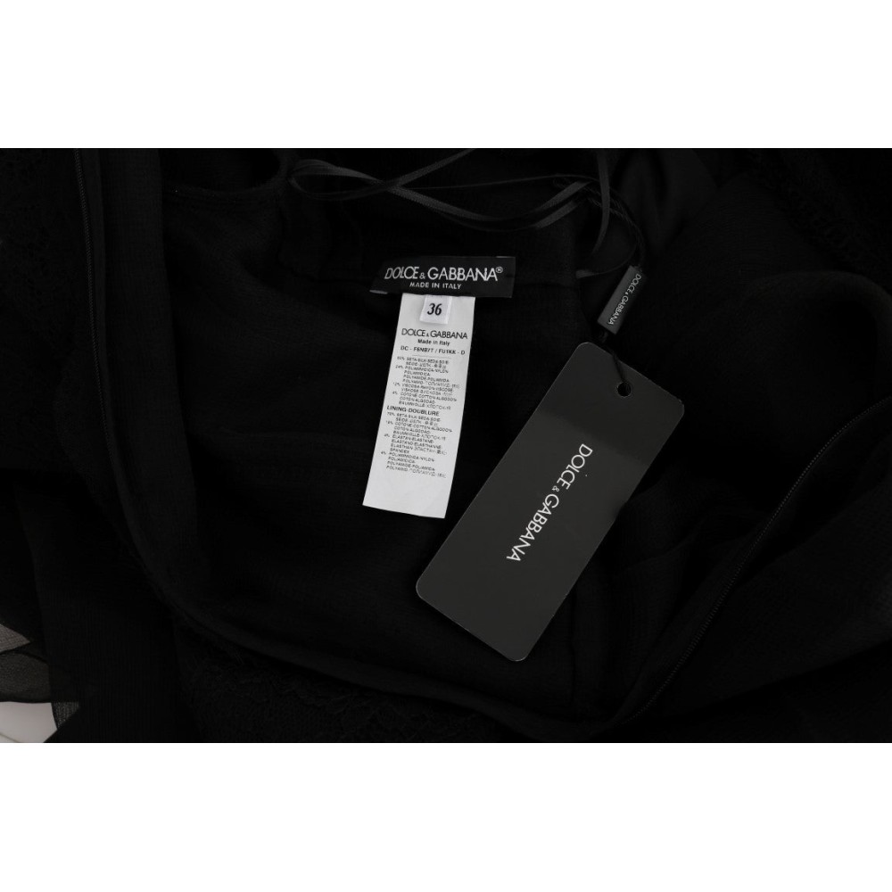 Dolce & Gabbana Elegantes Schwarzes Etuikleid mit langen Ärmeln