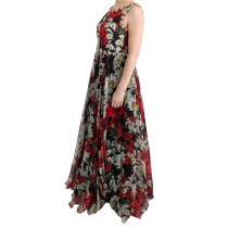 Dolce & Gabbana Florales Maxikleid mit Sonnenblumendruck und Kristallen
