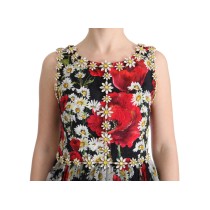 Dolce & Gabbana Florales Maxikleid mit Sonnenblumendruck und Kristallen