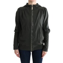 Exte Schicker grauer Pullover aus Baumwolle mit durchgehendem Reißverschluss