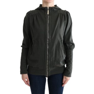 Exte Schicker grauer Pullover aus Baumwolle mit durchgehendem Reißverschluss