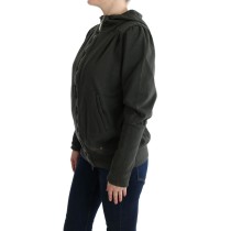 Exte Schicker grauer Pullover aus Baumwolle mit durchgehendem Reißverschluss