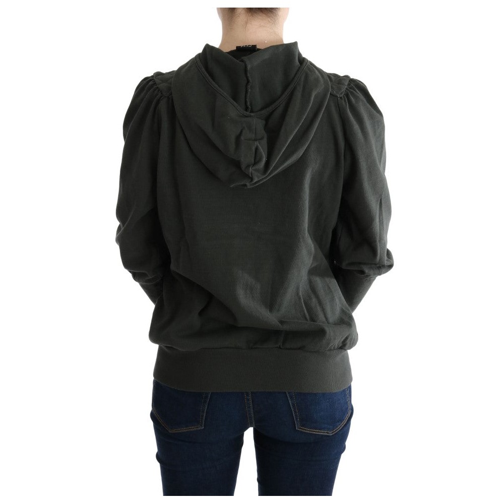Exte Schicker grauer Pullover aus Baumwolle mit durchgehendem Reißverschluss