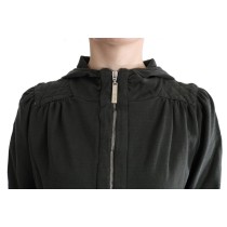 Exte Schicker grauer Pullover aus Baumwolle mit durchgehendem Reißverschluss