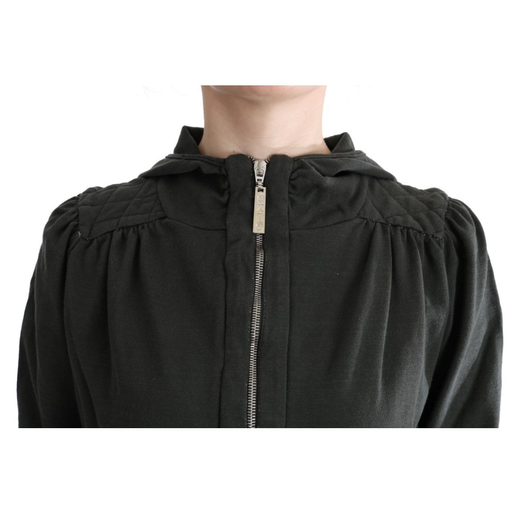 Exte Schicker grauer Pullover aus Baumwolle mit durchgehendem Reißverschluss