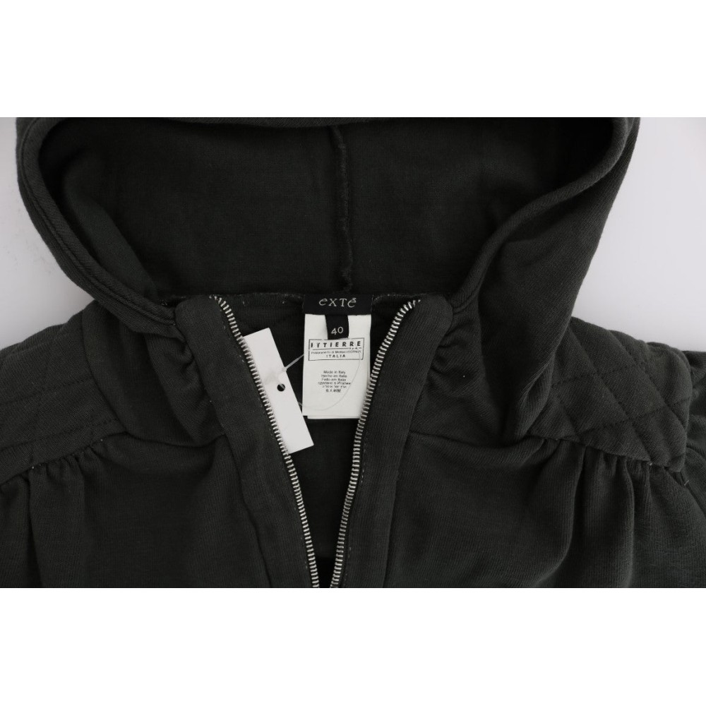 Exte Schicker grauer Pullover aus Baumwolle mit durchgehendem Reißverschluss