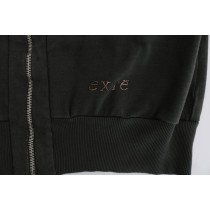 Exte Schicker grauer Pullover aus Baumwolle mit durchgehendem Reißverschluss