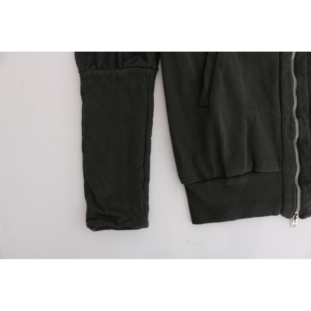 Exte Schicker grauer Pullover aus Baumwolle mit durchgehendem Reißverschluss
