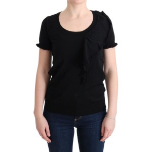 MARGHI LO\' Elegantes schwarzes Lana-Wolltop