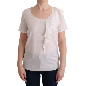 MARGHI LO\' Elegantes weißes Lana-Wolltop