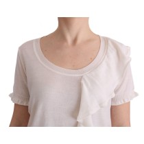 MARGHI LO\' Elegantes weißes Lana-Wolltop