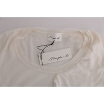 MARGHI LO\' Elegantes weißes Lana-Wolltop