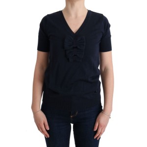 MARGHI LO\' Elegantes Top aus blauer Wolle - Schicke Eleganz für jeden Tag