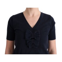 MARGHI LO\' Elegantes Top aus blauer Wolle - Schicke Eleganz für jeden Tag