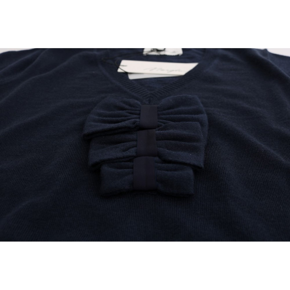 MARGHI LO\' Elegantes Top aus blauer Wolle - Schicke Eleganz für jeden Tag