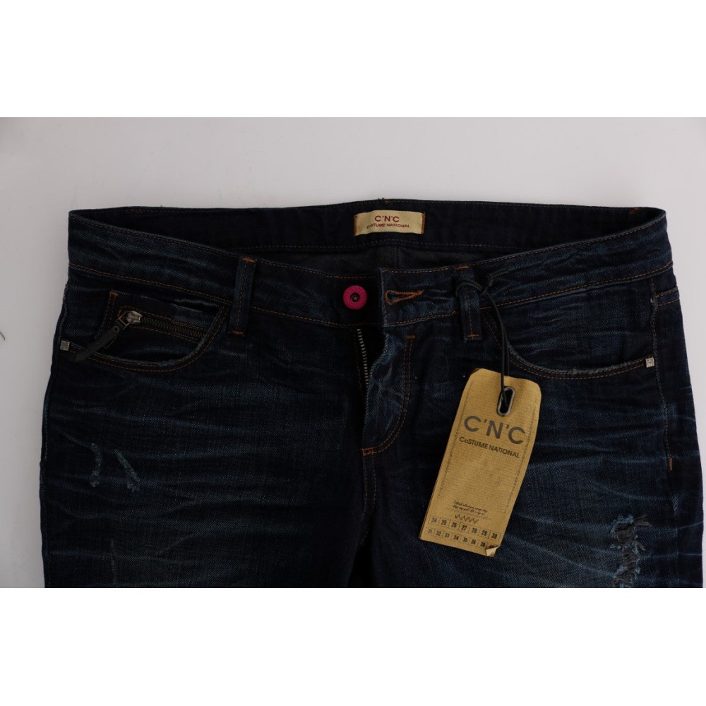 Costume National Elegante blaue Regular Fit Jeans aus Baumwolle