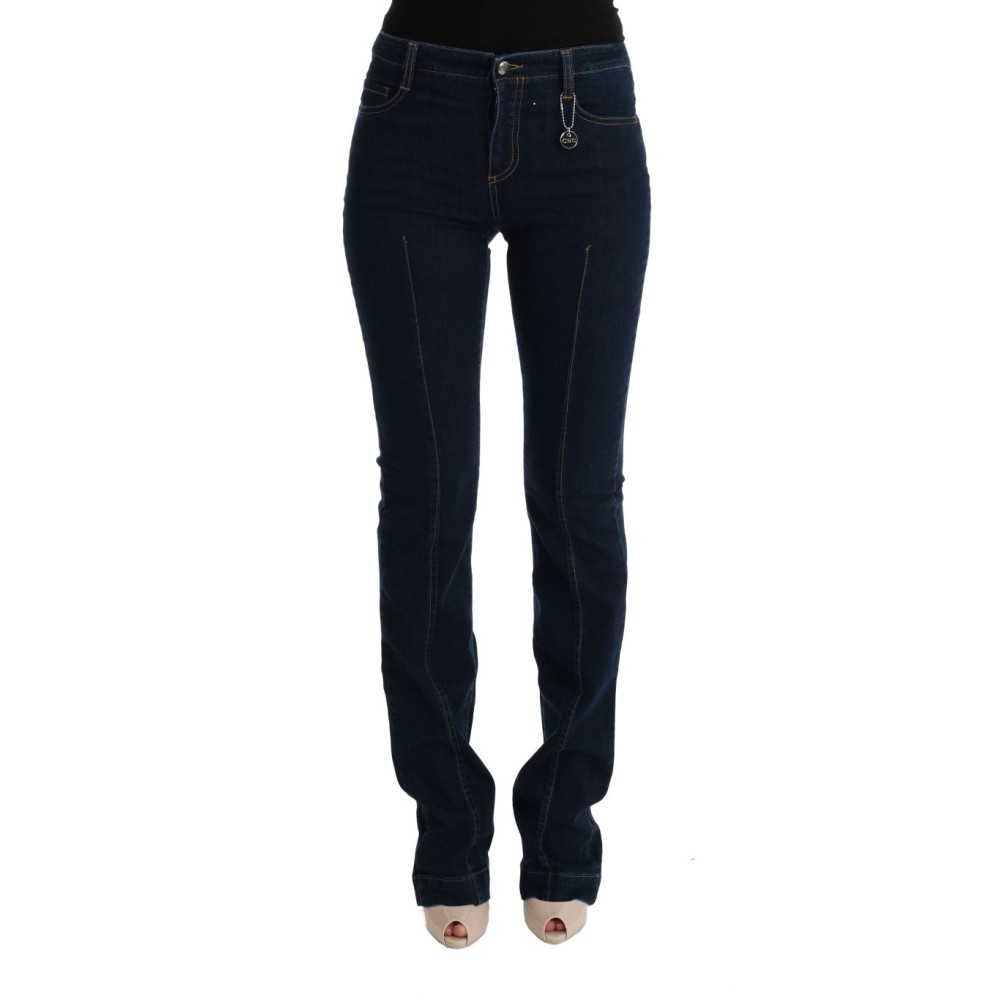 Costume National Schicke ausgestellte Baumwolljeans in Blau