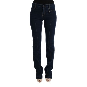 Costume National Schicke ausgestellte Baumwolljeans in Blau