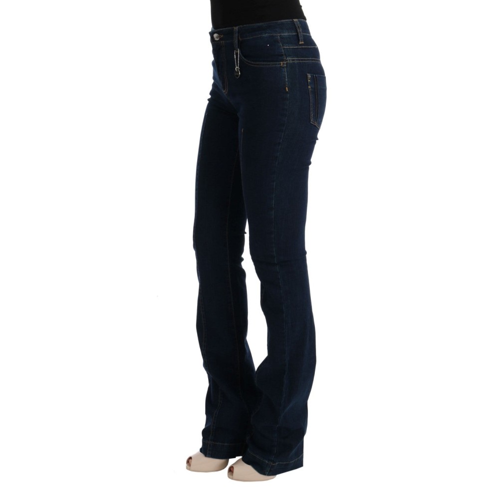 Costume National Schicke ausgestellte Baumwolljeans in Blau
