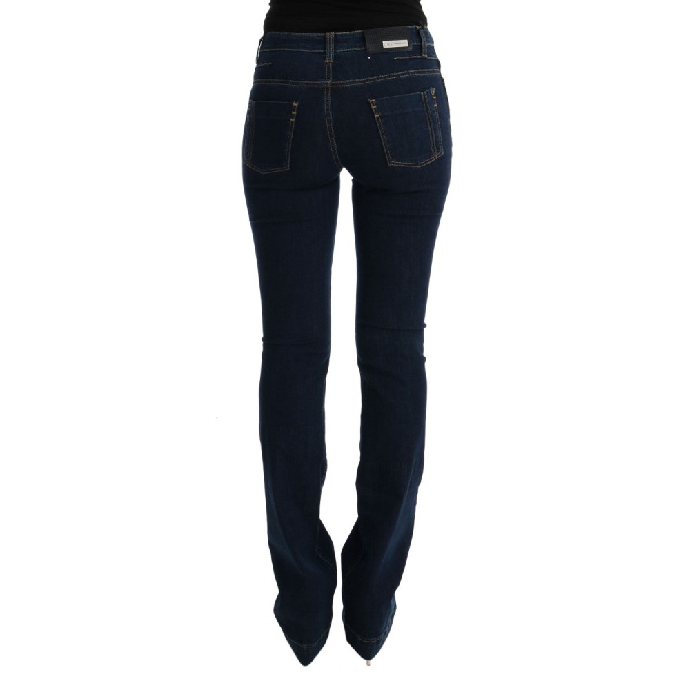 Costume National Schicke ausgestellte Baumwolljeans in Blau