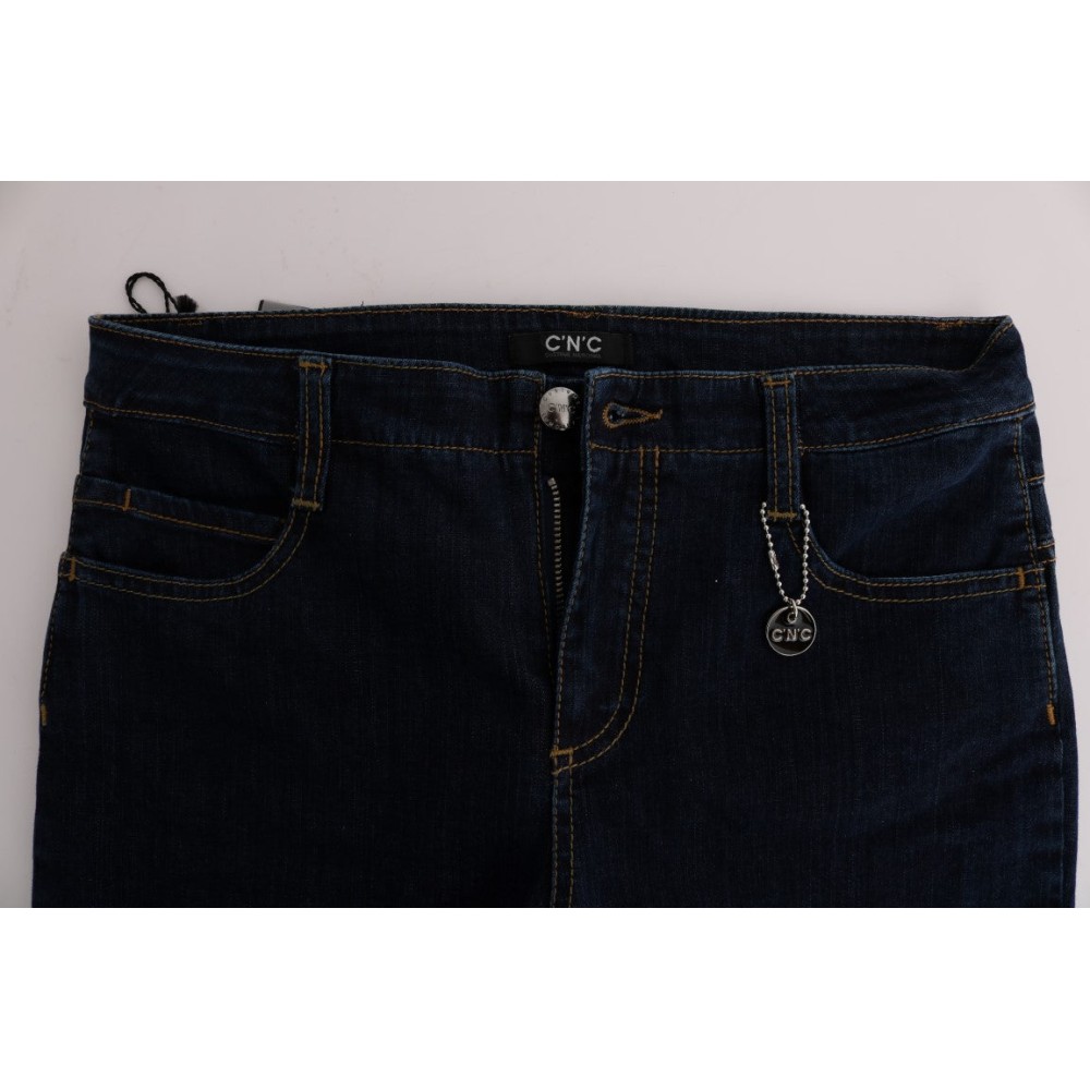 Costume National Schicke ausgestellte Baumwolljeans in Blau