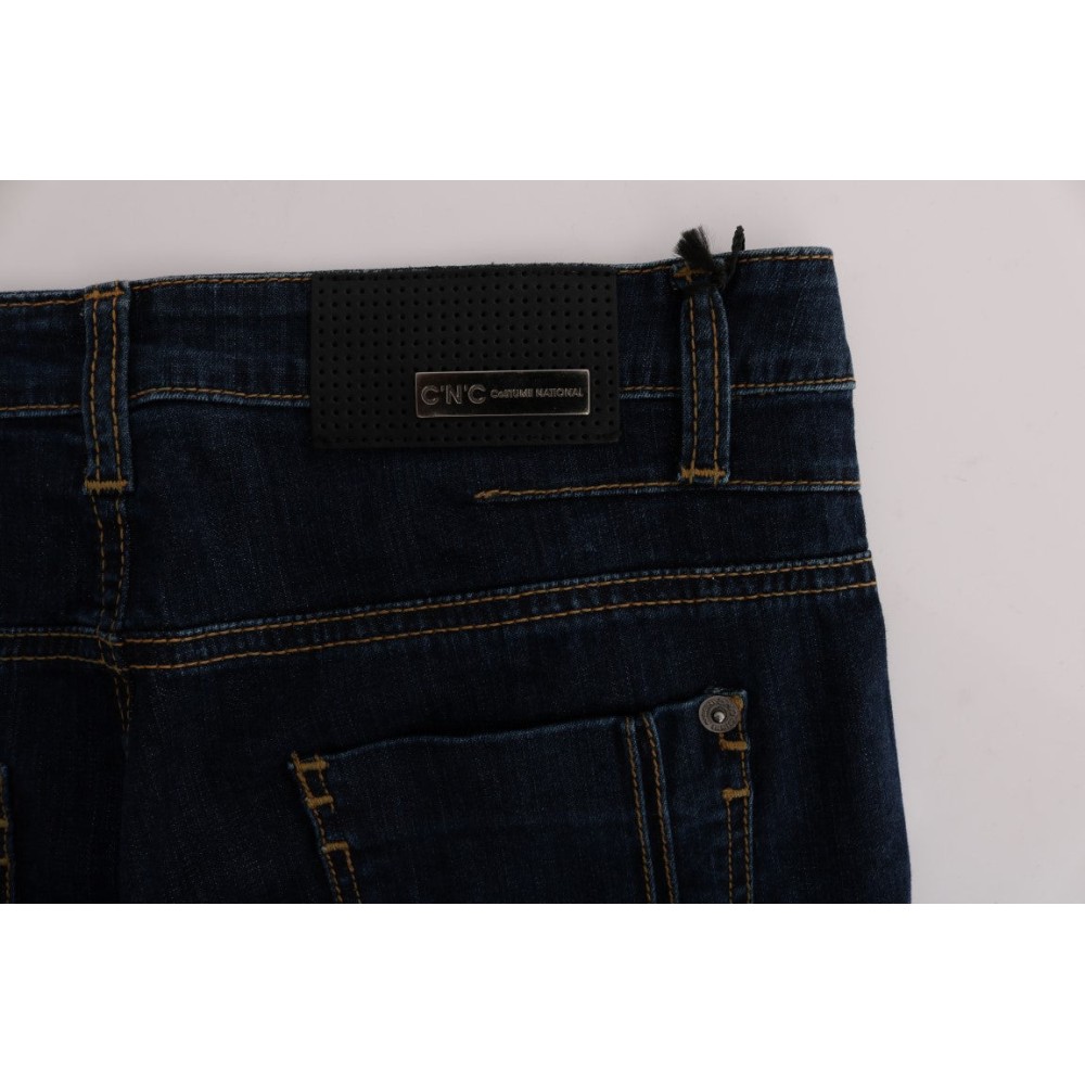 Costume National Schicke ausgestellte Baumwolljeans in Blau